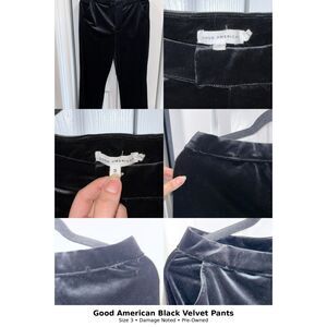 Good American Black Velvet Pants Size 3